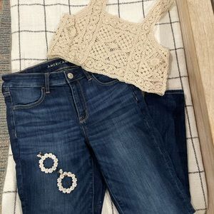 American Eagle high rise jegging dark wash size 8 short